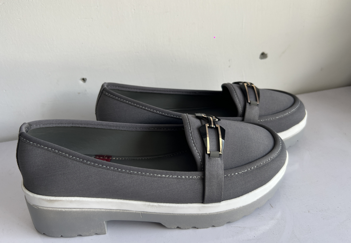 Women’s Platform Lug-Sole grey Loafers