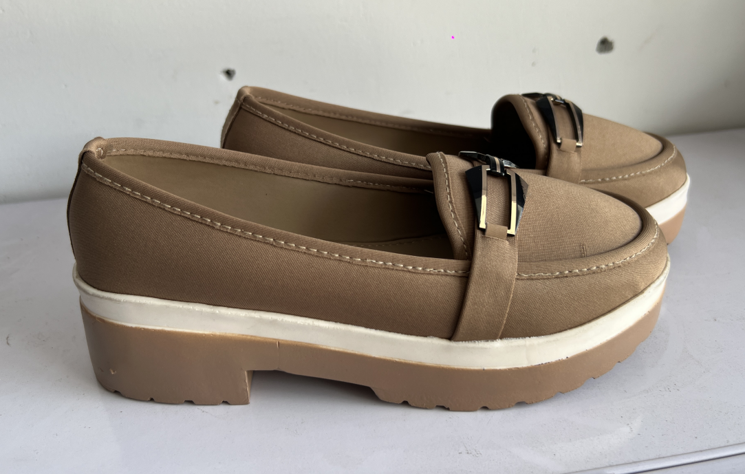 Women’s Platform Lug-Sole Light Brown Loafers