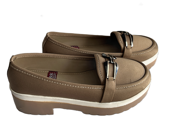 Women’s Platform Lug-Sole Light Brown Loafers