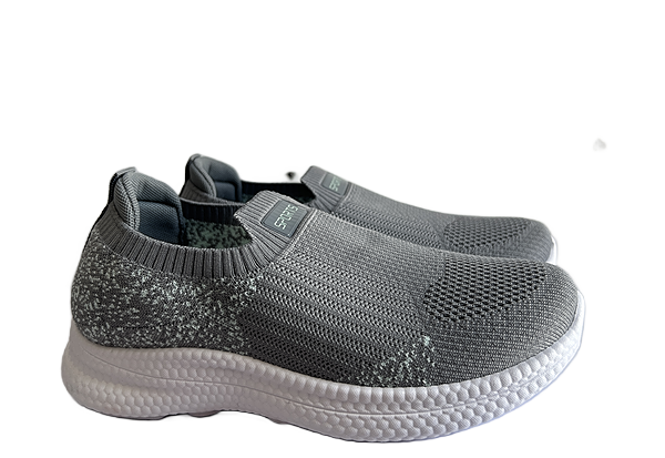 Women Grey Slip-On Sneakers – Flyknit Comfort | Ouchi Wear