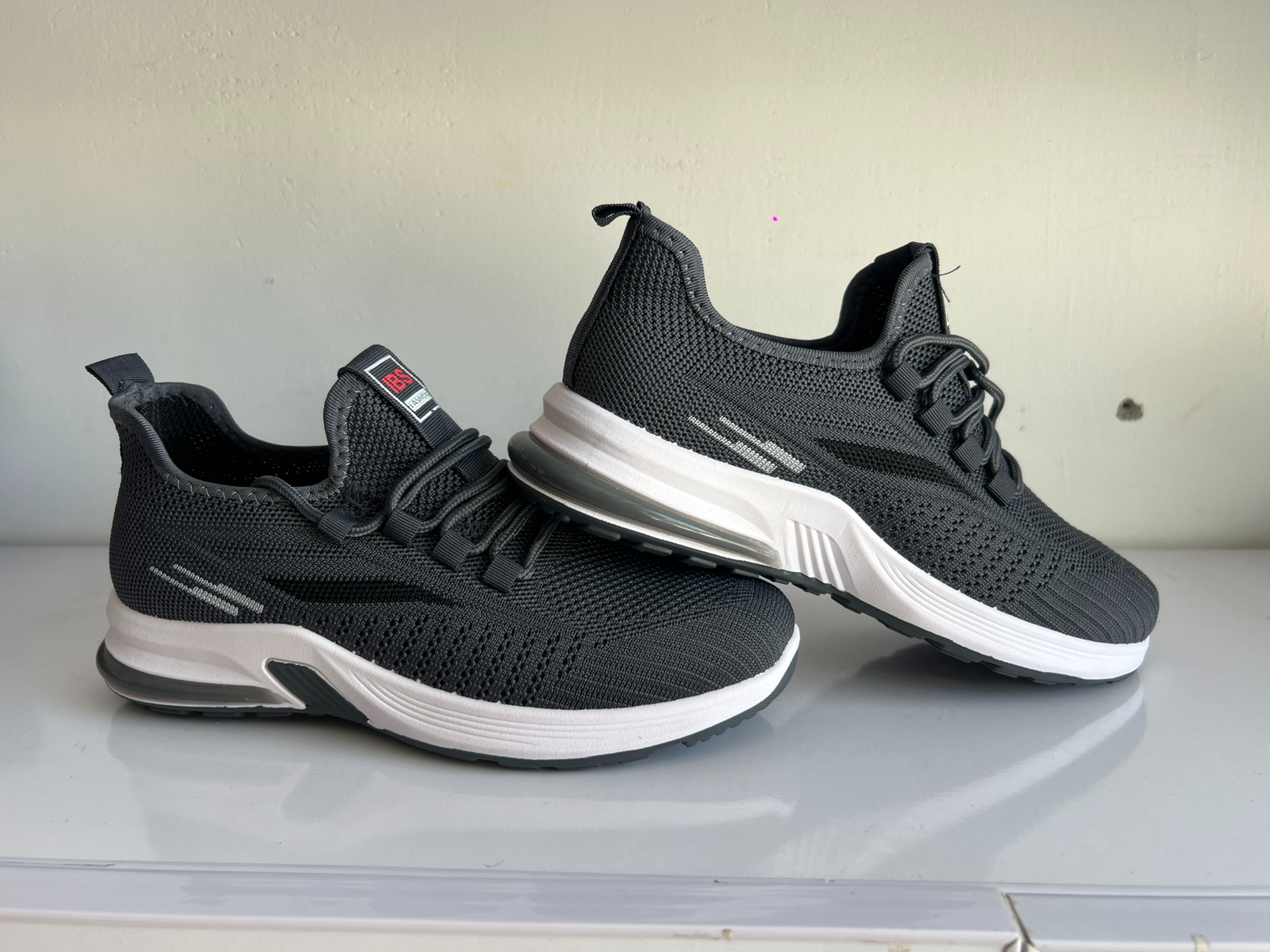 Unisex Grey Lightweight Knit Sports Sneakers