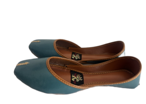 Teal Green Classic Casual Plain Khussa